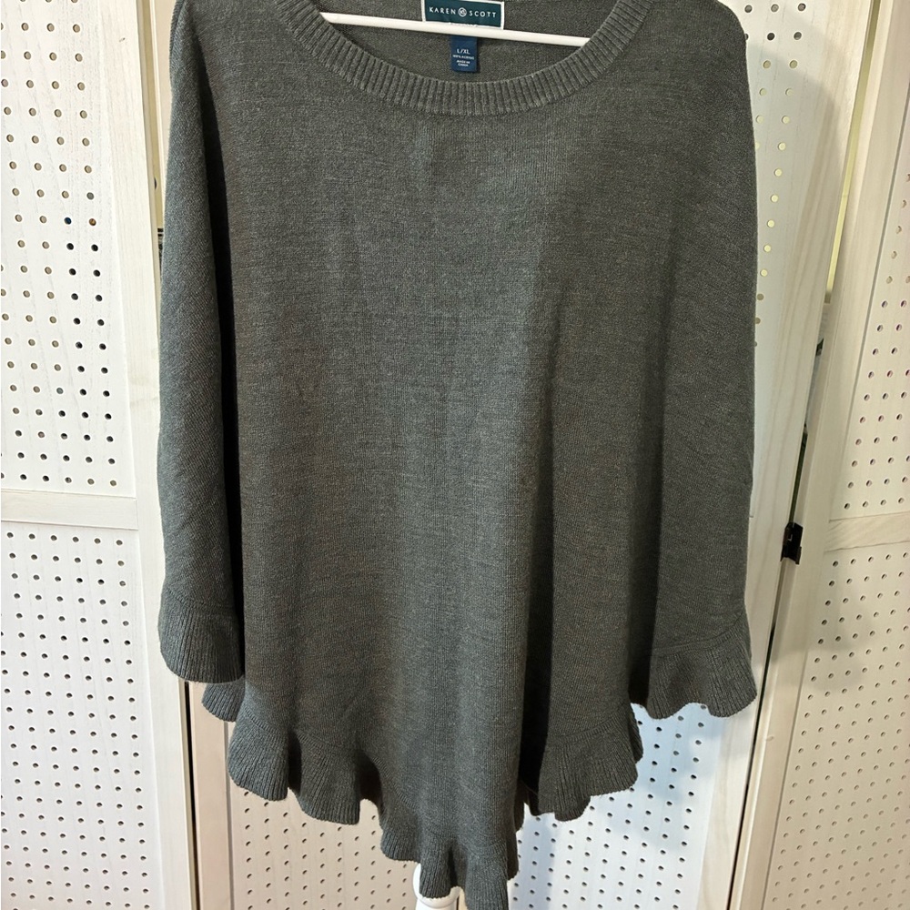 Karen Scott Women's Charcoal Poncho